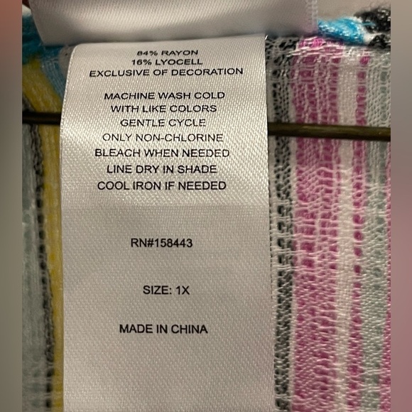 DOTTI Vintage Colorful long blouse dress Size 1X - Picture 4 of 4